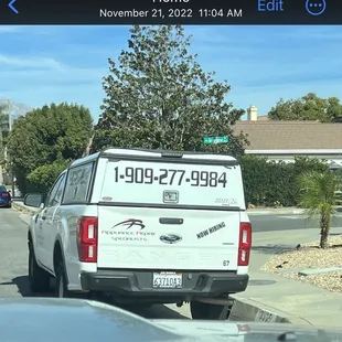ARS work truck in front of my property.