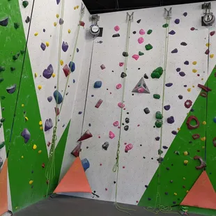 Rock wall, with harness