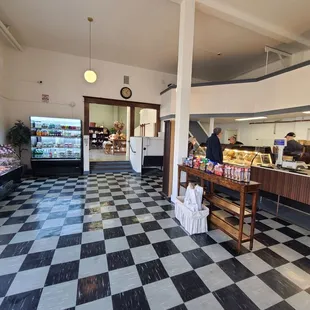 the interior of a deli