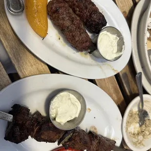 Lamb Kebab and Luleh Kebab