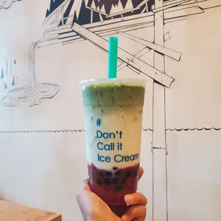 Strawberry matcha latte