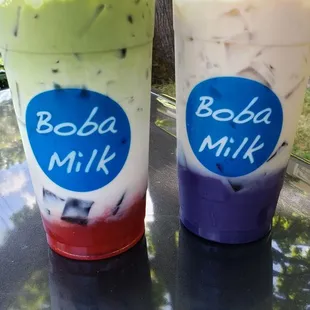 Strawberry Matcha &amp; Ube Milk Tea