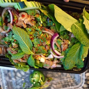 Beef larb supposedly $20 plate