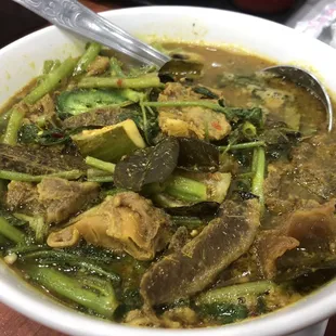 Sour soup  I wish I can give you the name. I'm just not sure what's the name but I swear it's a must try! Delicious