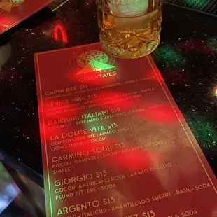 menu