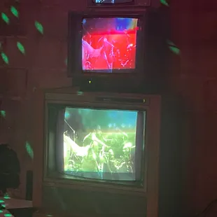 As the music plays the videos show on the tv