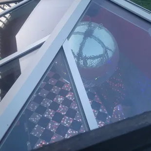 Cool view into the inside from the roof