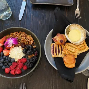 Parfait and pastry plate