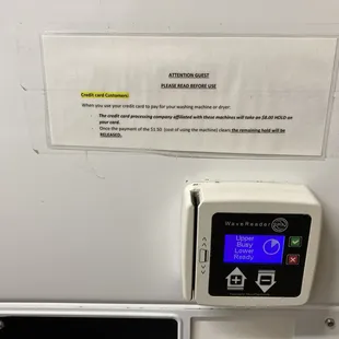 there is a hold on credit card at laundry room