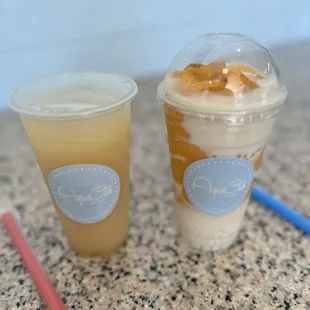 Mango sago and white peach