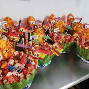 a variety of fruit baskets