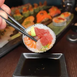 sushi, sashimi, sushi and sashimi, food