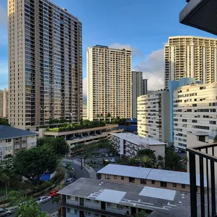 View from 5th Floor cool tropical breezes in Hawaii.