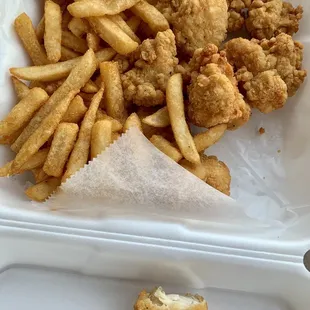 Popcorn Chicken &amp; Fries KIDS MEAL.  Pretty basic, but good &apos;popcorn&apos; Chicken and AWESOME seasoned fries!