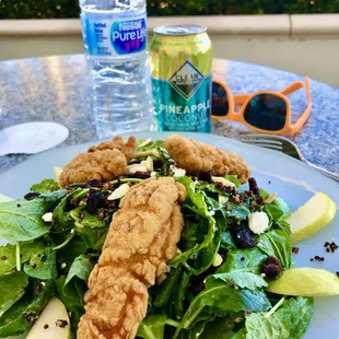 Super Food Salad with fry chicken
