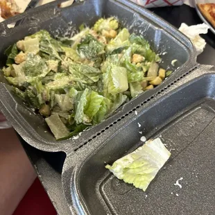Disgusting. Salad inside of a to-go box.