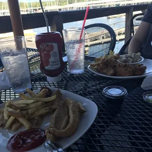 two plates of food on a table