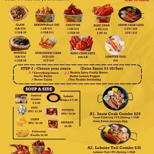 menu, sushi and sashimi