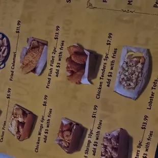 Fried Calamari on the menu doesn&apos;t show a fries option