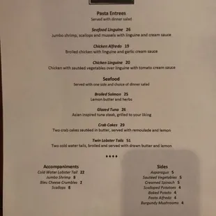 Dinner menu pg 2