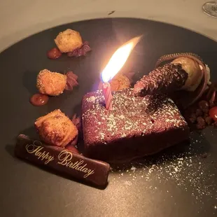 Chocolate lava cake with churros