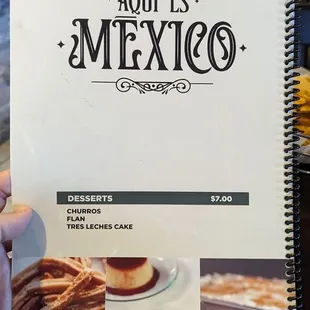 Menu desserts Nov 2023