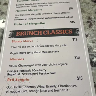 Menu wine beer and other hard stuff