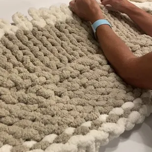 Chunky Knit Blanket, in progress.