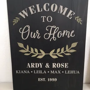 Added our names and are wedding year