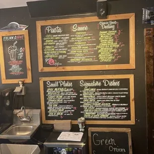 Ordering station with menu board