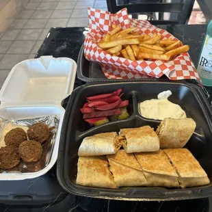 Chicken Shawarma arabi style and 6 Piece Falafel.