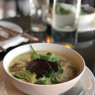 Zucchini soup! The only soup you don't have to add salt and pepper to! Perfection in a bowl!