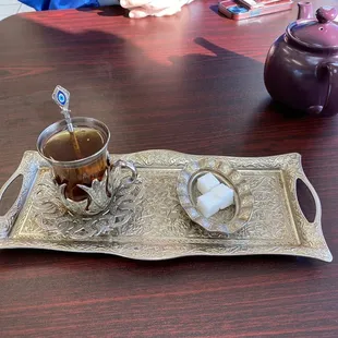 Hot Cardamom Tea served elegantly!