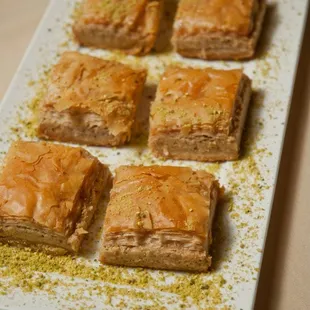 Baklava with almonds, pistachios and pine nuts
