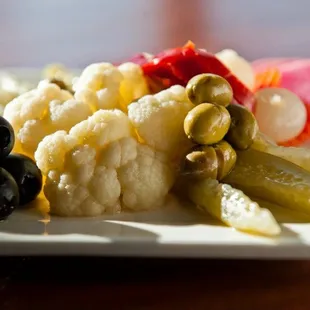 Kabees. mixed pickles and olive plate