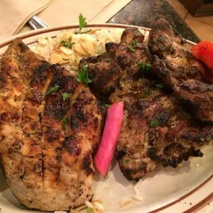 Marinated chicken and rice. Try it you will love it.