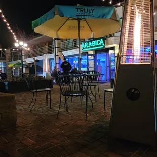 the outside patio area