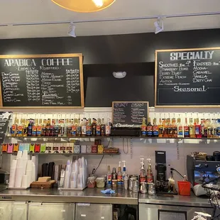 Look at all those flavored syrups!