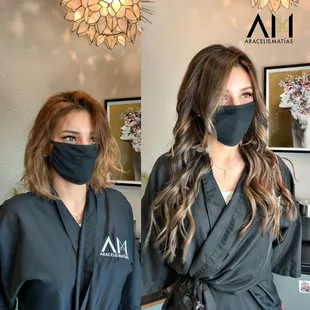 Color correction and Waterfall Beaded Row extensions.