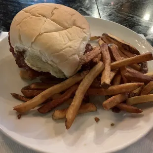 Chicken Parmigiana Sandwich with Fries