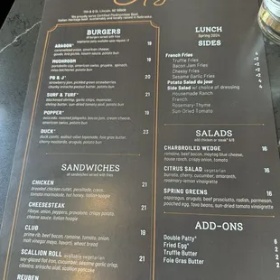menu