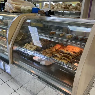 a variety of pastries on display