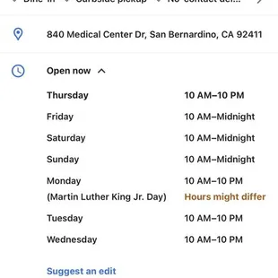 Hours/address