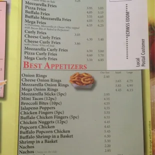 menu