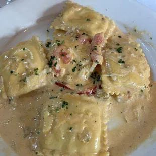 Lobster ravioli -2 that I already ate.   So delicious