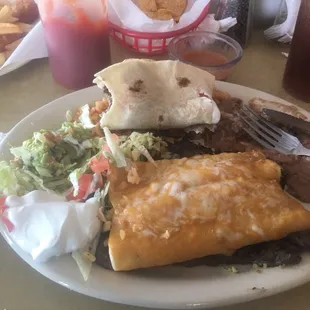 Number 5. A lot of steak underneath. Took half home