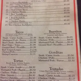 menu