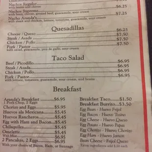 menu