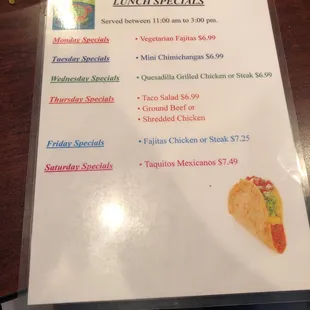 Lunch Specials