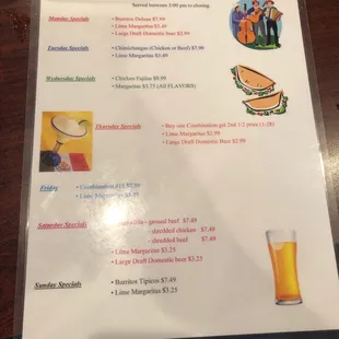 menu